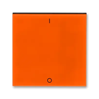 3559H-A00933 66  Kryt spínače kolébkového s potiskem, oranžová / kouřová černá